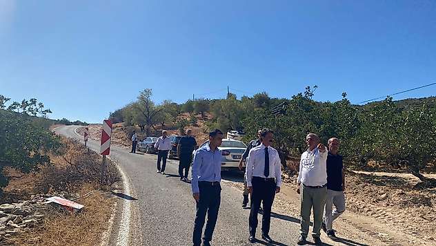 Kaymakam Aslan yol genişletme çalışmalarını yerinde inceledi