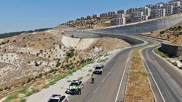Kilis'te drone destekli trafik denetimi