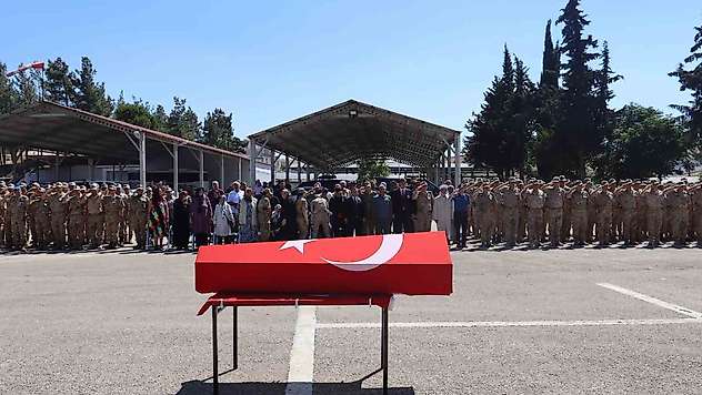 Kilis'te kalp krizi sonucu hayatını kaybeden uzman çavuş için tören düzenlendi