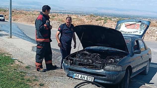 Malatya'da araç yangını