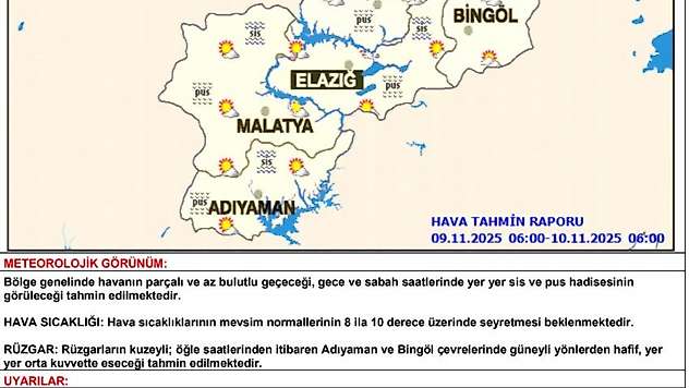 Meteorolojiden toz taşınımı ve zirai don uyarısı