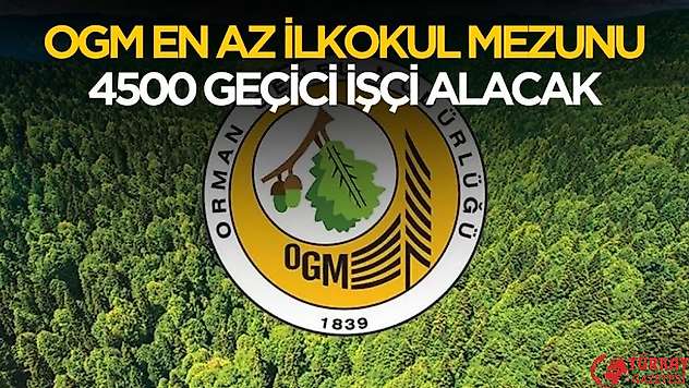 OGM KPSS'siz en az ilkokul mezunu 4500 geçici işçi alımı yapacak
