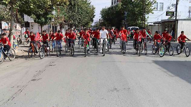 Öğrenciler Gazze için pedal çevirdi