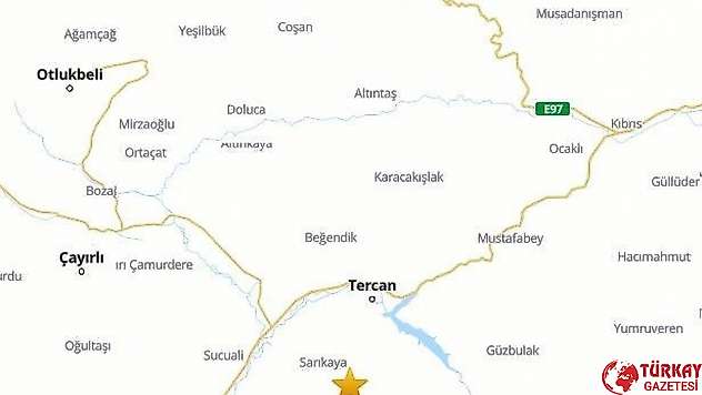 Tercan'da 4.2 büyüklüğünde deprem