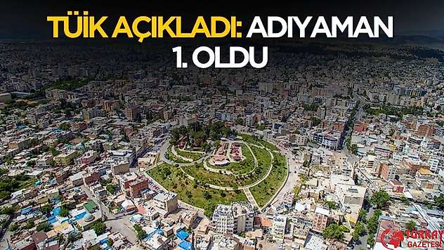 TÜİK açıkladı! Adıyaman 1. oldu