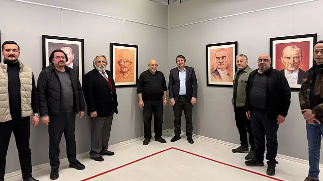 SANKO Sanat Galerisi'nde Etem Çalışkan Çizgileriyle Atatürk Portreleri sergisi açıldı