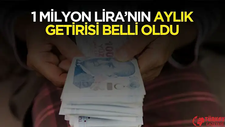 1 milyon liranın aylık getirisi belli oldu