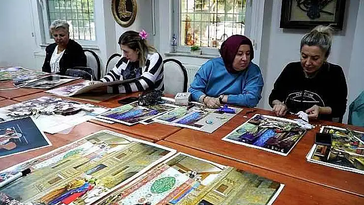 Ev kadınları boş zamanlarını rölyef yaparak değerlendiriyor