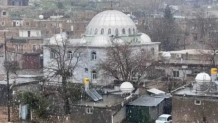 Mazıdağı'nda martta kar yağışı