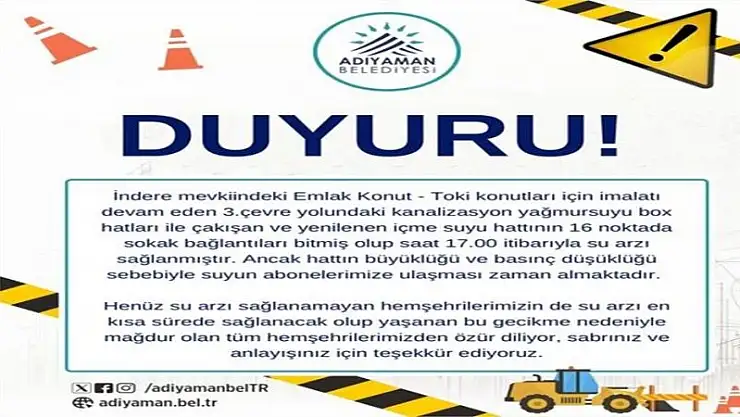 Başkan Tutdere'den su kesintisiyle ilgili açıklama