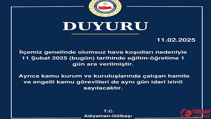 Gölbaşı'nda eğitime kar engeli : Okullar 1 Gün tatil edildi