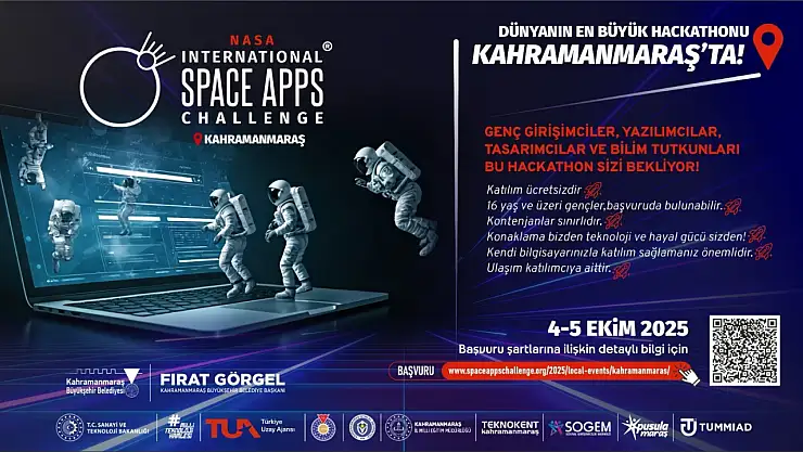 Kahramanmaraş'ta NASA Space Apps Challenge organizasyonuna başvurular başladı