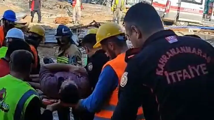 Kahramanmaraş'ta inşaatta iskele çöktü: 1 yaralı