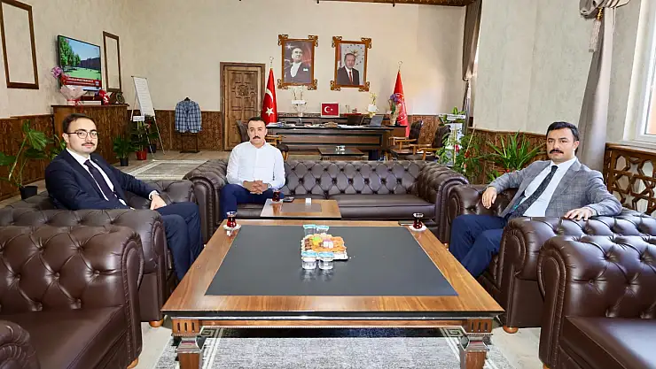 Kaymakam Soysal ve Yıldız'dan Çelikhan Kaymakamı Pelvan'a ziyaret