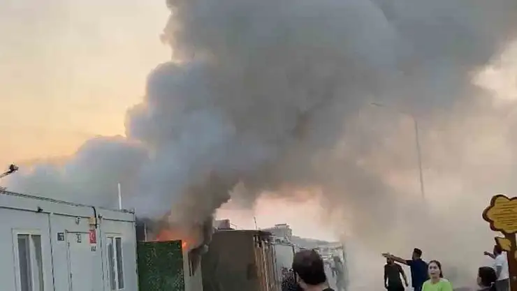 Adıyaman konteyner kentte korkutan yangın