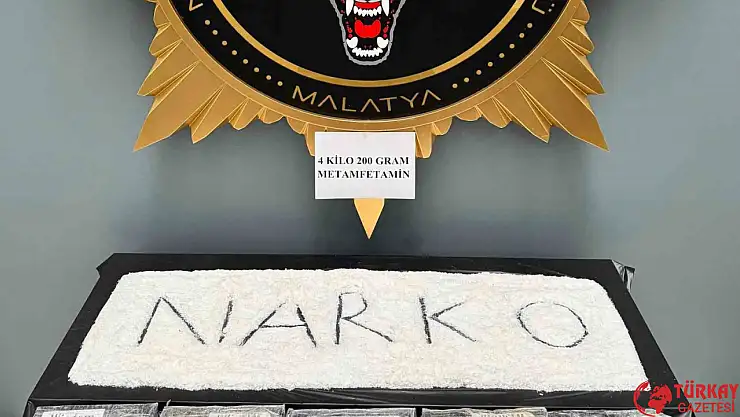 Malatya'da 4 kilo 200 gram metamfetamin ele geçirildi