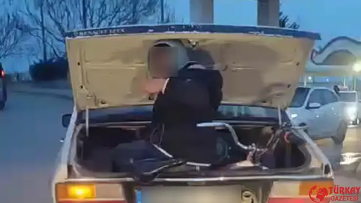 Otomobil bagajında tehlikeli yolculuk
