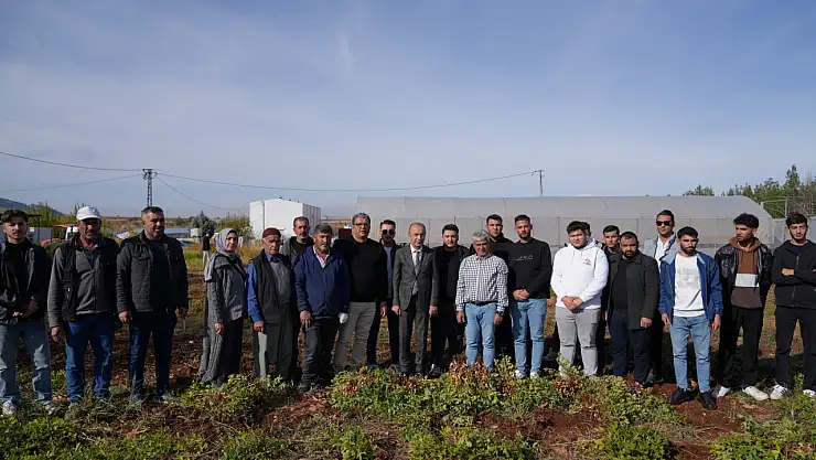 Rektör Keleş Üniversite tarafından üretilen yer fıstığı hasadına katıldı