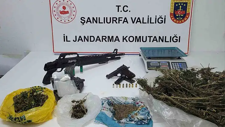 Şanlıurfa'da uyuşturucu madde ile silah ele geçirildi
