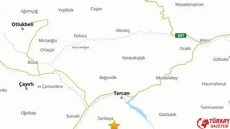 Tercan'da 4.2 büyüklüğünde deprem