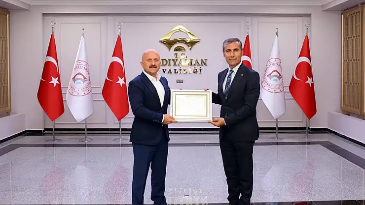 Vali Varol'dan Keleş'e teşekkür belgesi