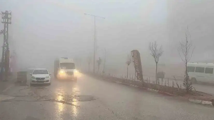 Besni'de yoğun sis etkili oldu