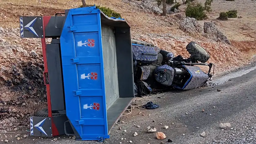 Gölbaşı'nda traktör devrildi: 2 yaralı