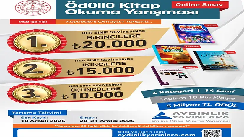 Kaybedeni olmayan kitap okuma yarışması başvuruları başladı