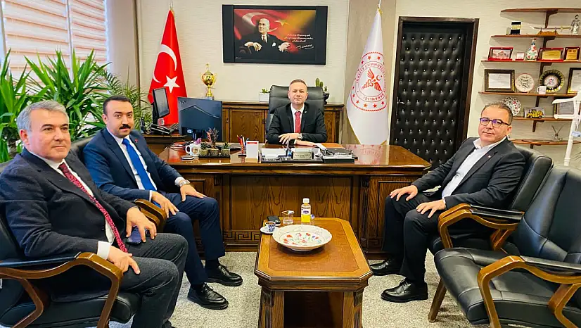 Kaymakam Pelvan ve Başkan Fırat'tan Başhekim Turgut'a ziyaret