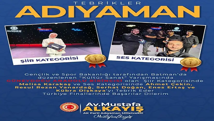 Milletvekili Alkayış, Ses ve Şiir yarışmasında birinci olan gençleri tebrik etti