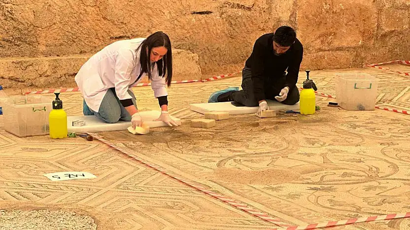 'Cennet Bahçesi' mozaiğinde restorasyon ve konservasyon başladı