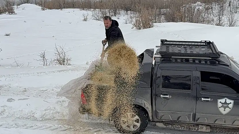 Başkan Aslan'dan kış gününde yürekleri ısıtan hareket: Doğaya 1880 kilogram yem bıraktı