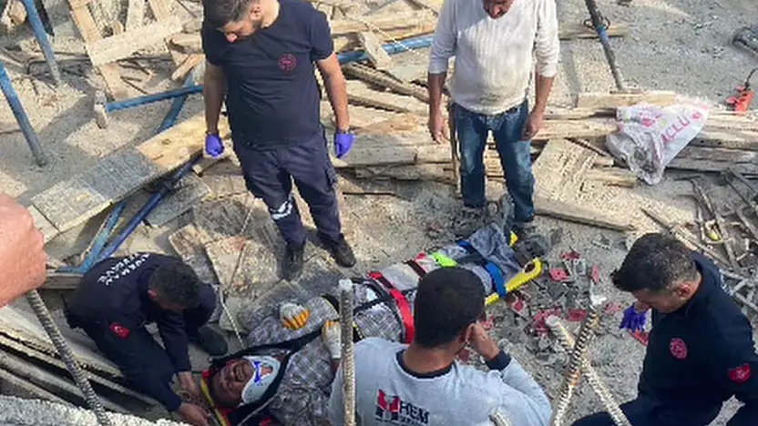 Bodrum katına düşen işçi yaralandı