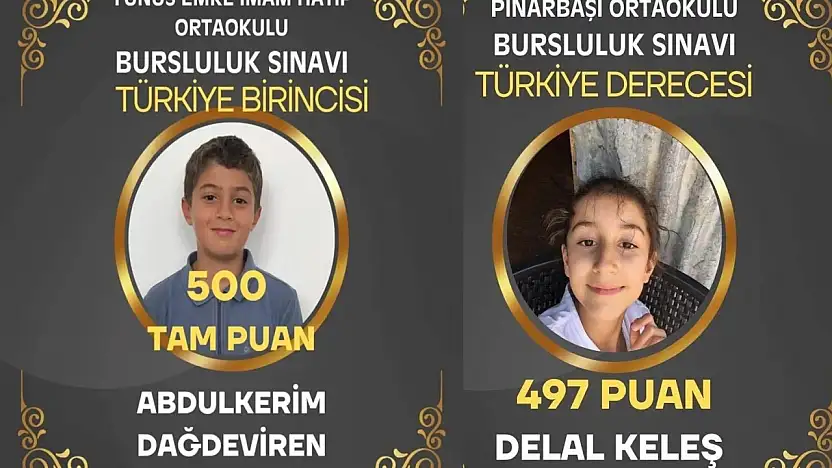 Çelikhanlı iki öğrenciden bursluluk sınavında büyük başarı