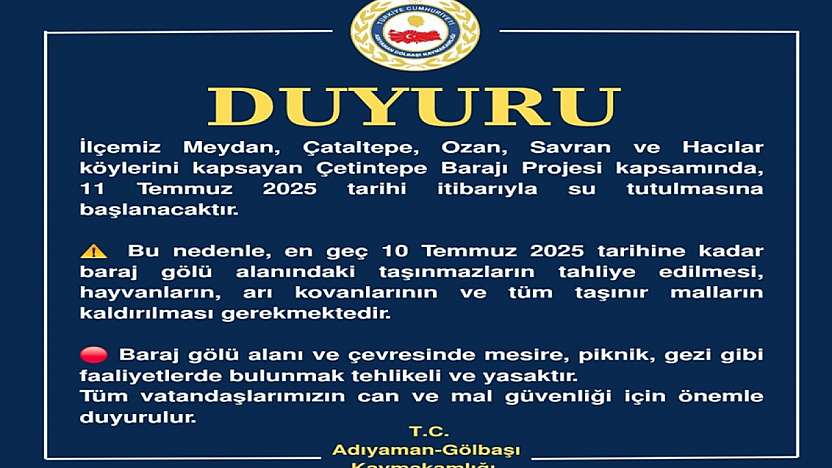 Gölbaşı Kaymakamlığından önemli uyarı!