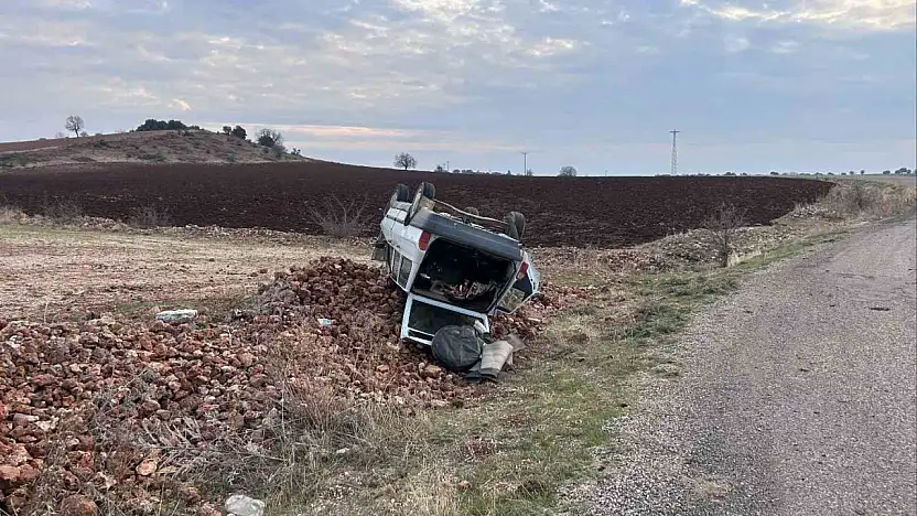 Güvenlik korucusunun aracı takla attı: 1 yaralı