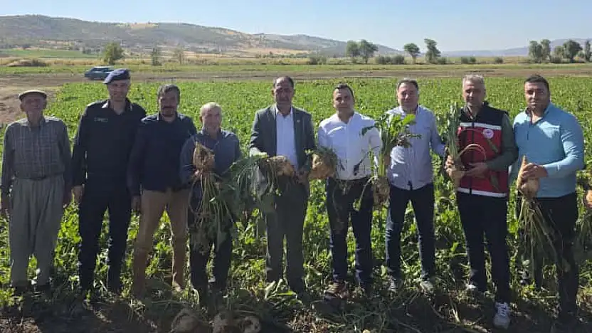 Kaymakam Algın Şeker Pancarı hasadına katıldı