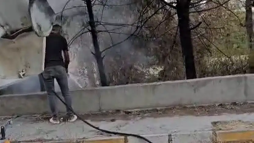 Mikser sürücüsü ağaçları yanmaktan kurtardı