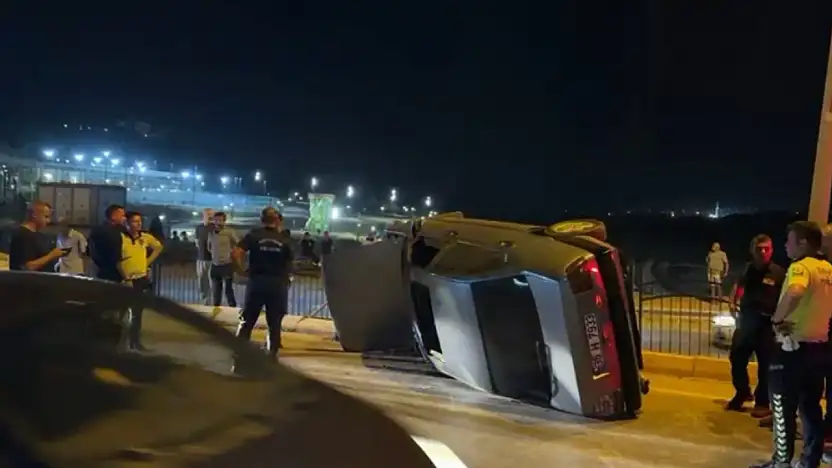 Otomobil kontrolden çıkarak takla attı: 1 yaralı