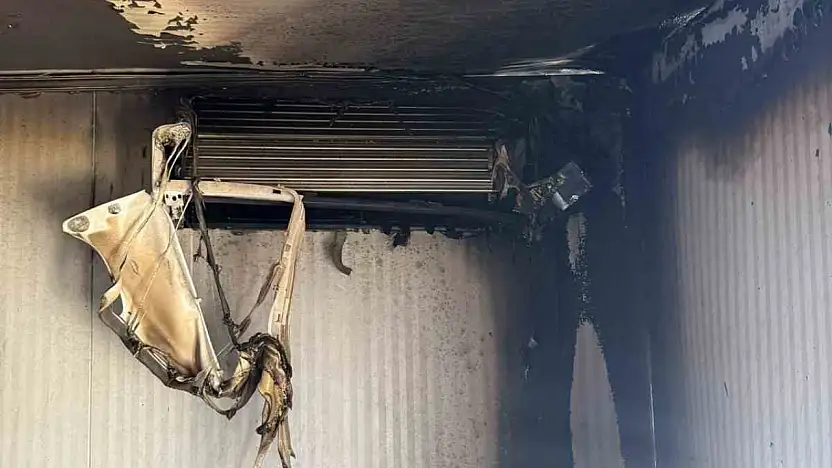 Üç gün açık bırakılan klima yangına neden oldu