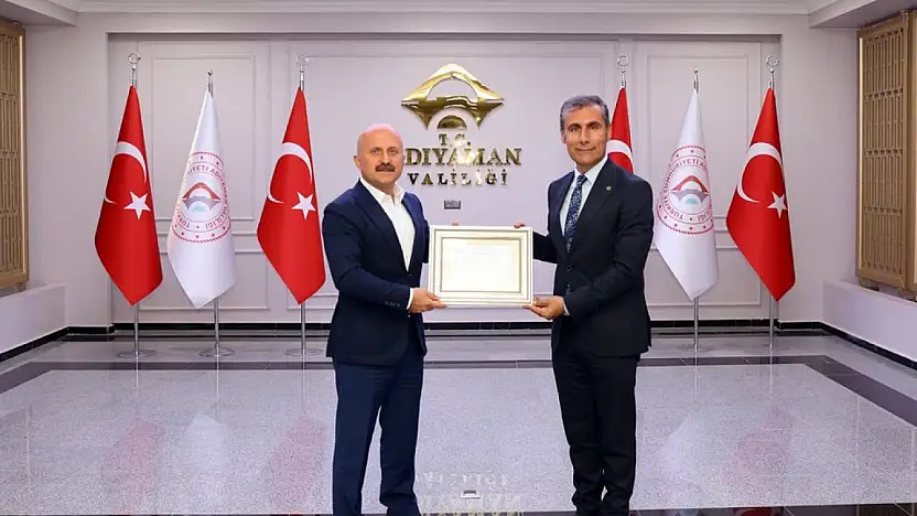 Vali Varol'dan Keleş'e teşekkür belgesi