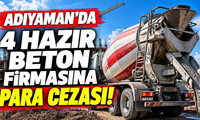 Adıyaman'da 4 Hazır Beton Firmasına Para cezası