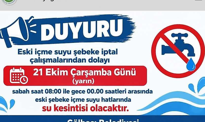 Gölbaşı Belediyesinden su kesintisi uyarısı