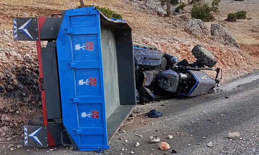 Gölbaşı'nda traktör devrildi: 2 yaralı