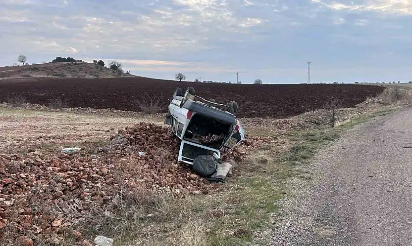 Güvenlik korucusunun aracı takla attı: 1 yaralı