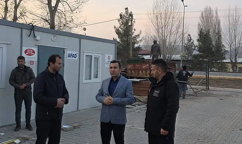 Kaymakam Algın, Diyanet Konteyner Kentte incelemelerde bulundu