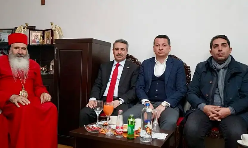 Milletvekili Alkayış ve Başkan Olgun Adıyaman Süryani Kadim Metropolitliğine ziyaret